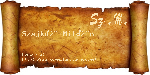 Szajkó Milán névjegykártya